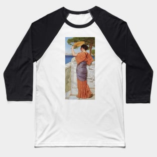 On the Balcony by John William Godward Baseball T-Shirt